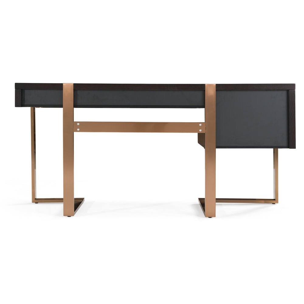 Modern Fauna Wenge and Brass Desk - View 4