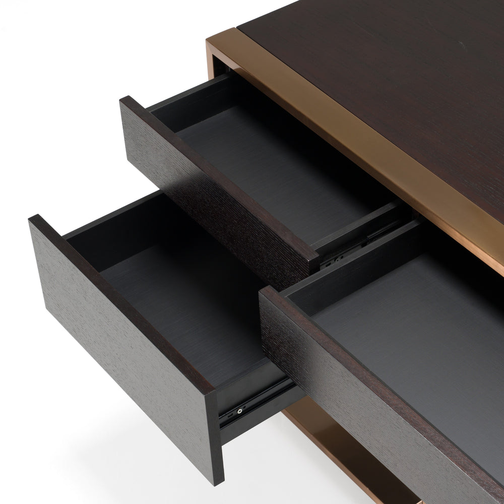 Modern Fauna Wenge and Brass Desk - View 6