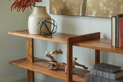 Fayemour Console Sofa Table - Light Brown Console Table modern furniture Contempo Furniture