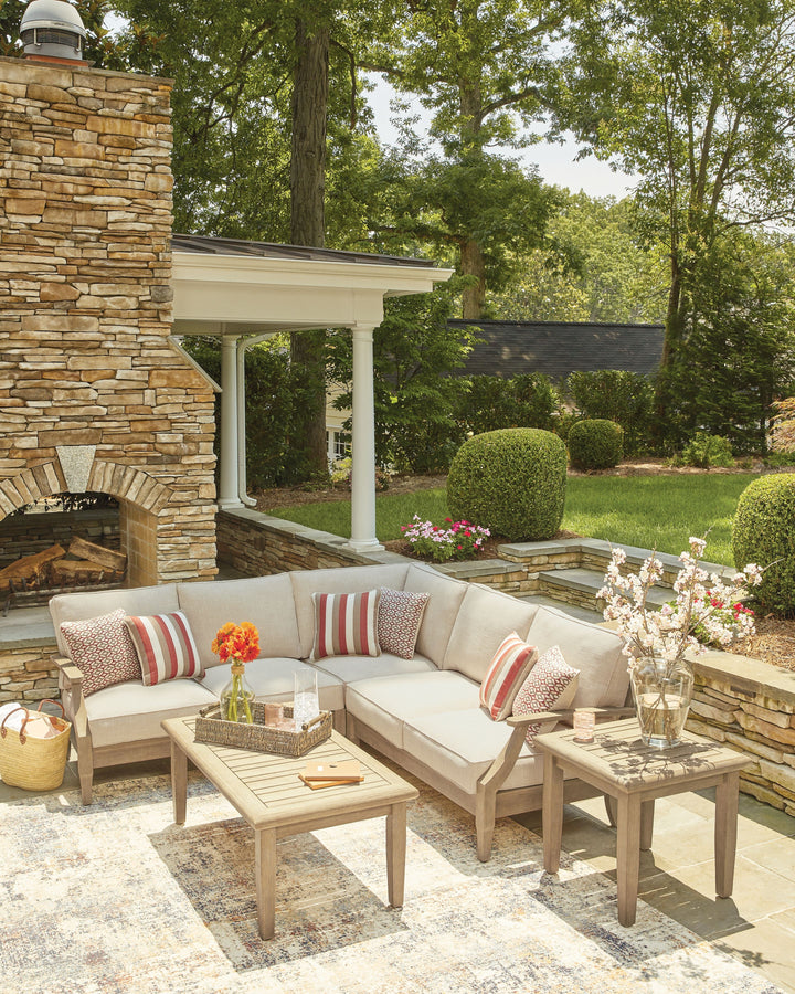 Clare View - 3-Piece Outdoor Sectional - Beige by Ashley Furniture product image