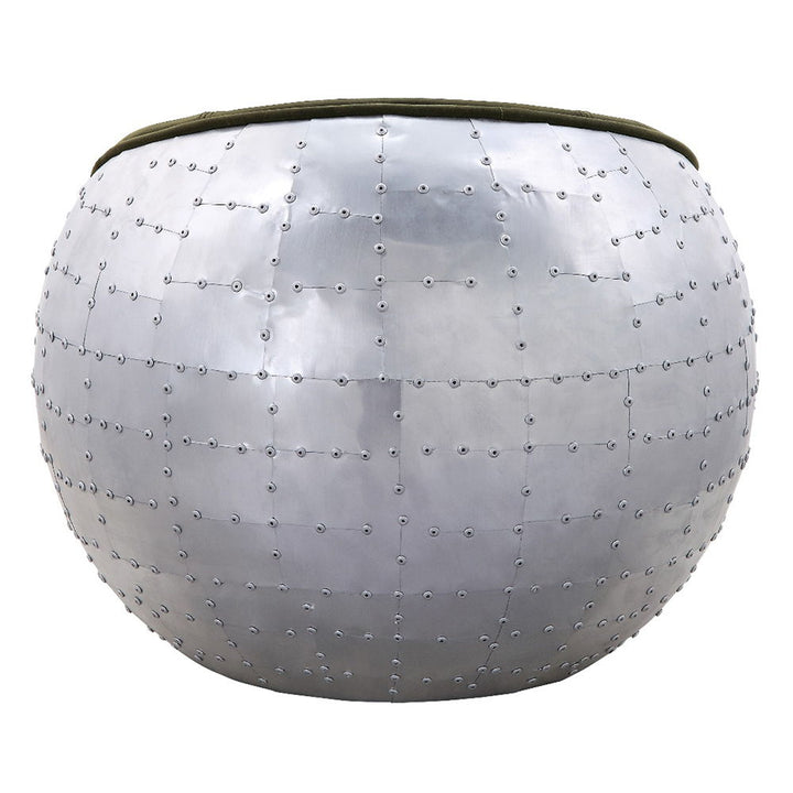 Brancaster - Ottoman - Antique Emerald Top Grain Leather & Aluminum