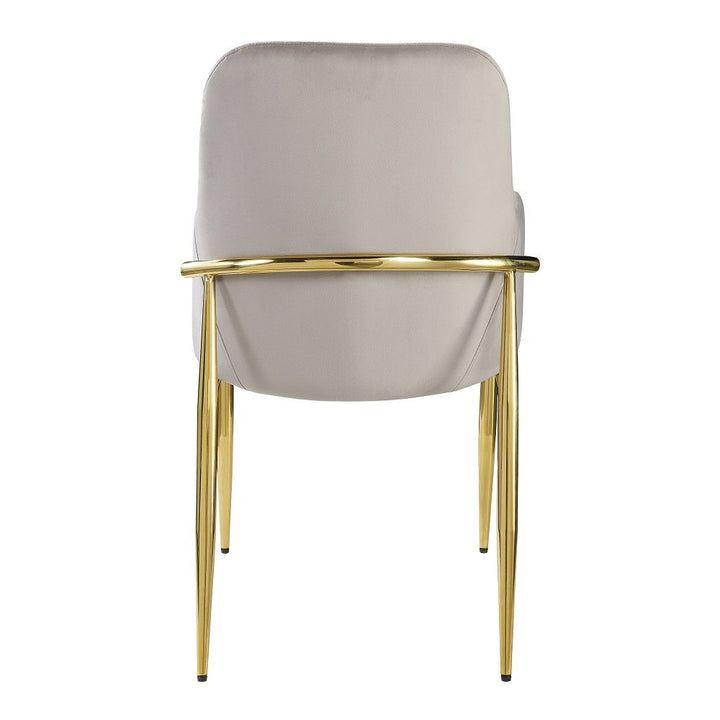 Barnard - Side Chair Set of 2) - Gray Velvet & Mirrored Gold