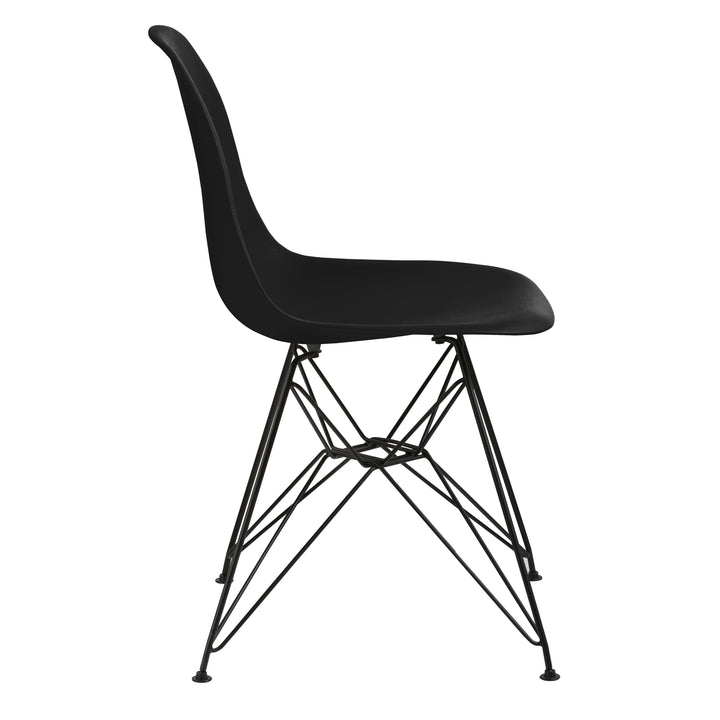 Modus Furniture 9Lf866R Rostock Molded Plastic Wire Base Dining Chair In Black