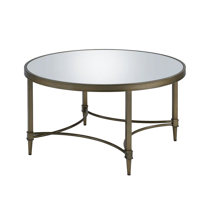 Aditya - Coffee Table - Mirrored & Antique Brass