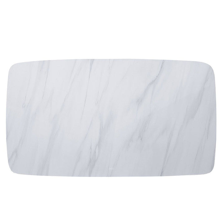 Madan - Dining Table With Marble Top - Marble Top & Weathered Gray