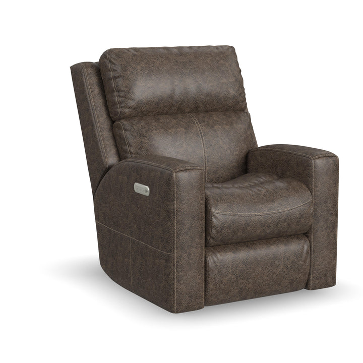 Score Leather Power Recliner with Power Headrest &amp; Lumbar