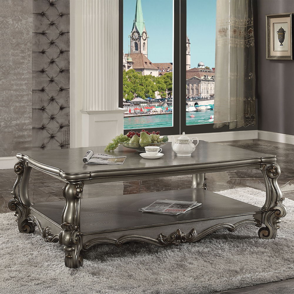 ACME Furniture Versailles Coffee Table Antique Platinum