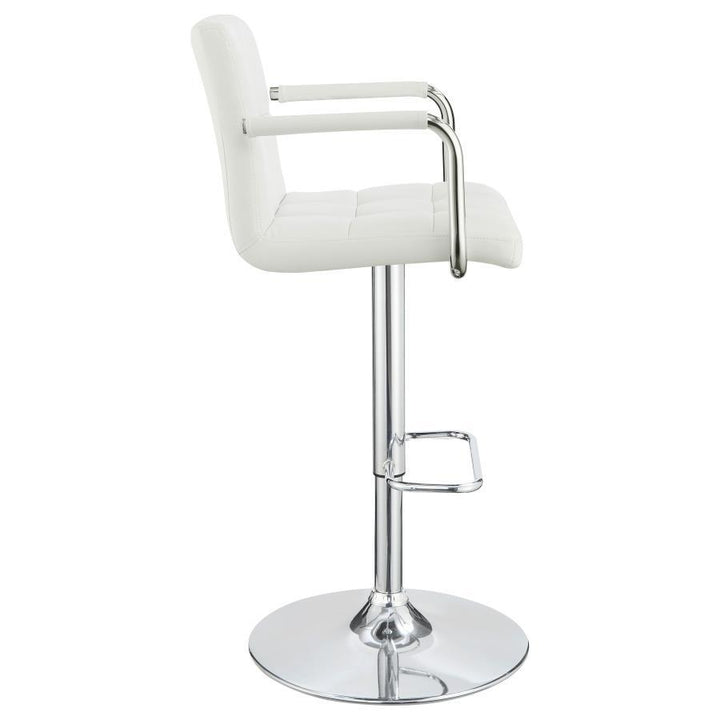 Palomar - Adjustable Height Bar Stool - White And Chrome