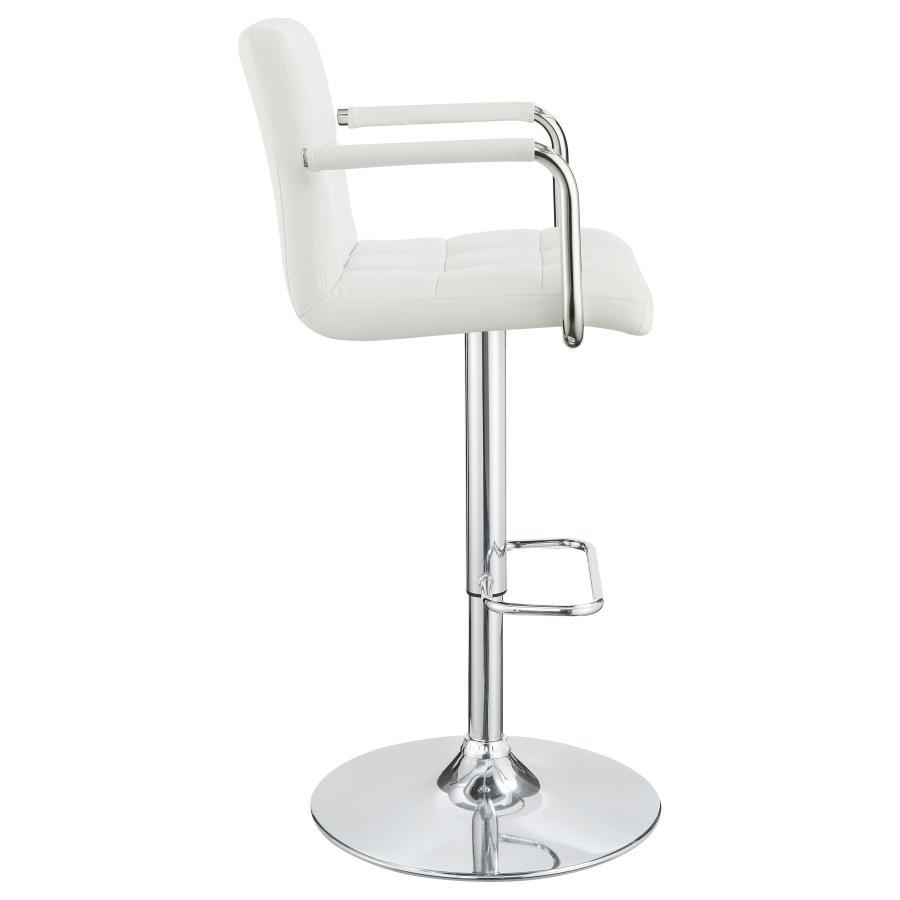 Palomar - Adjustable Height Bar Stool - White And Chrome