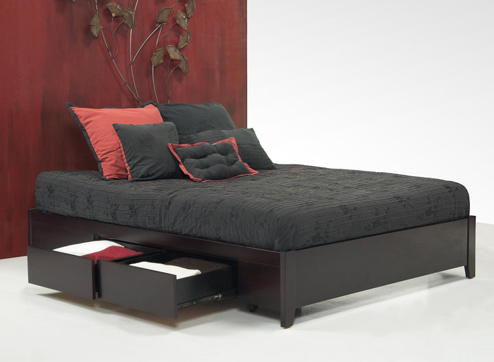 Modus Furniture Sp23D4 Simple Wood Storage Bed In Espresso