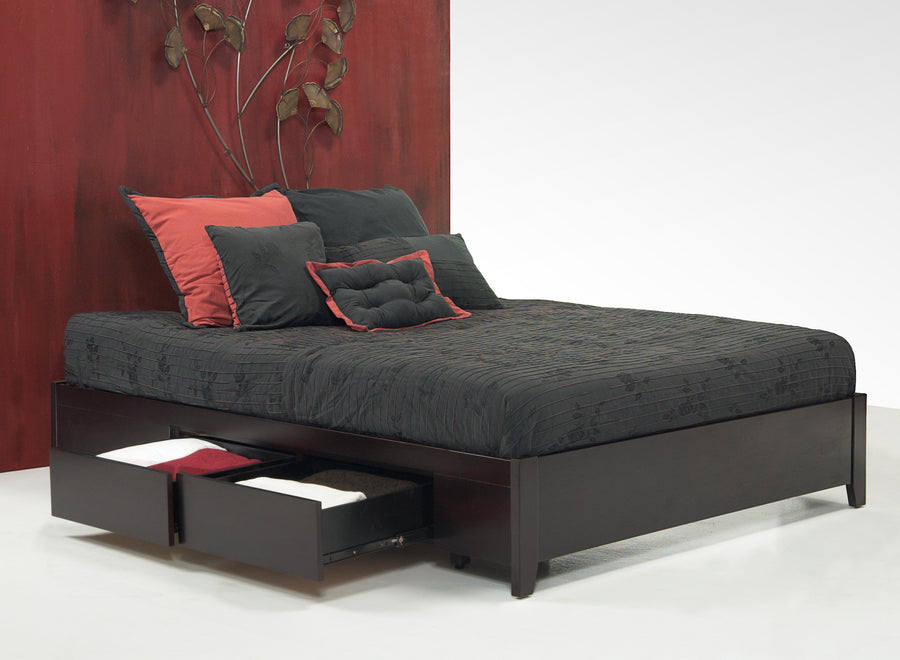 Modus Furniture Sp23D5 Simple Wood Storage Bed In Espresso