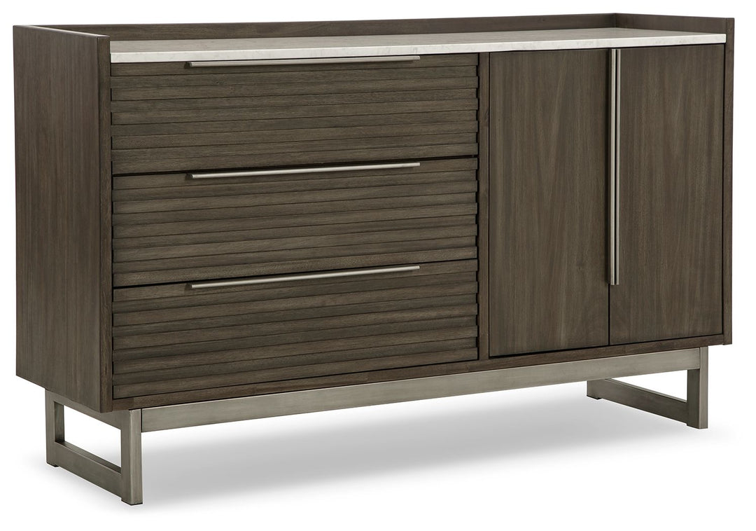 Arkenton - Dresser - Grayish Brown / White