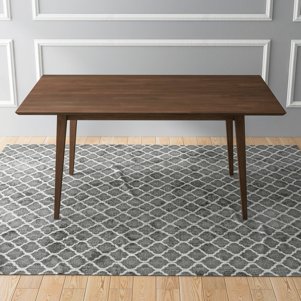 Levi Modern Style Solid Wood Rectangular Dining Kitchen Table Brown Finish