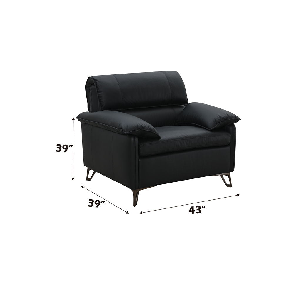 Eilene - Chair - Black Top Grain Leather