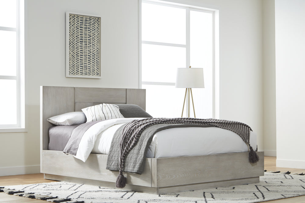 Modus Furniture Dez7H5 Destination Wood Panel Bed In Cotton Grey