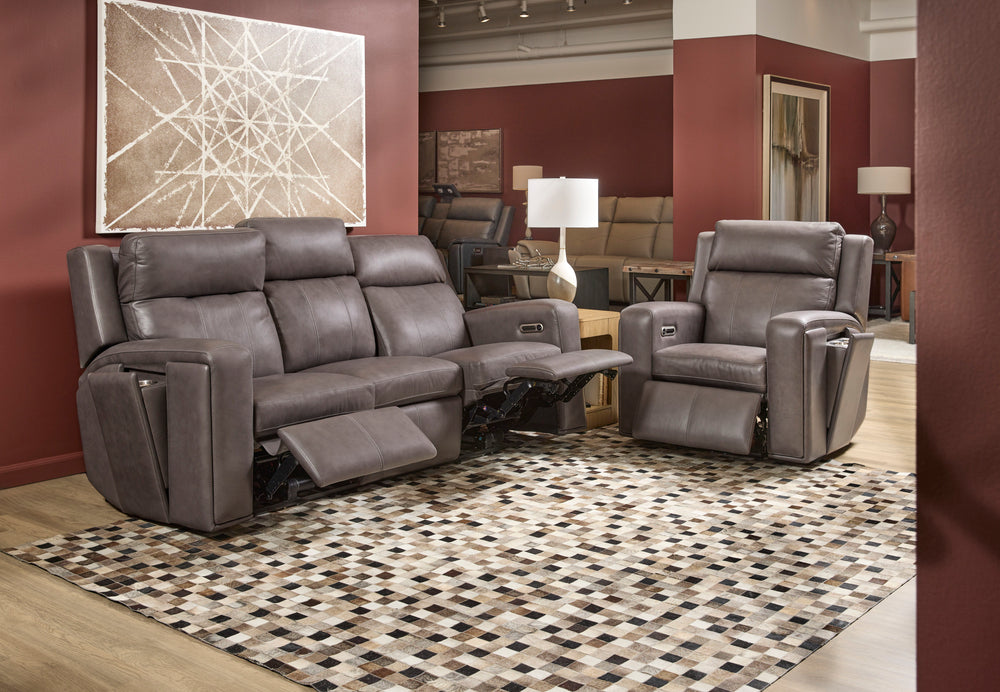Wyatt Leather Power Recliner with Power Headrest & Lumbar