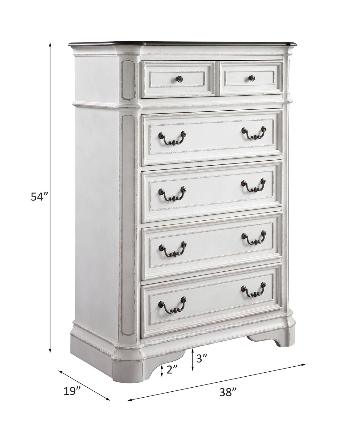 Florian - Chest - Antique White & Oak