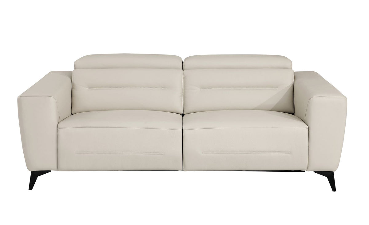DivanItalia 989 Power Reclining Sofa with Power Headrest in Top-Grain Italian Leather - Beige