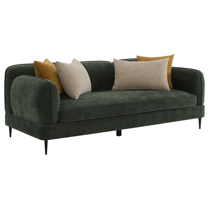 Coaster Furniture Jade - Chenille Upholstered Modern Track Arm Sofa - Green