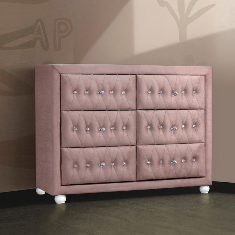 ACME Furniture Reggie Dresser Pink Fabric