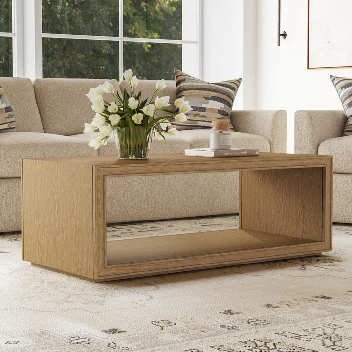 Waterfall Rectangular Coffee Table with Casters