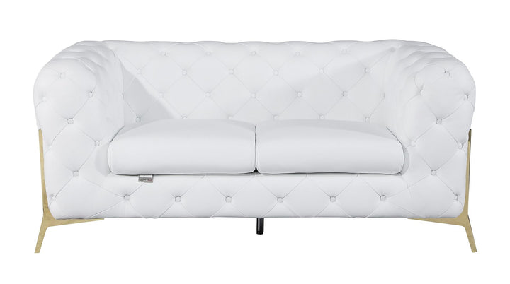 DivanItalia 970 Loveseat in Top-Grain Italian Leather - White