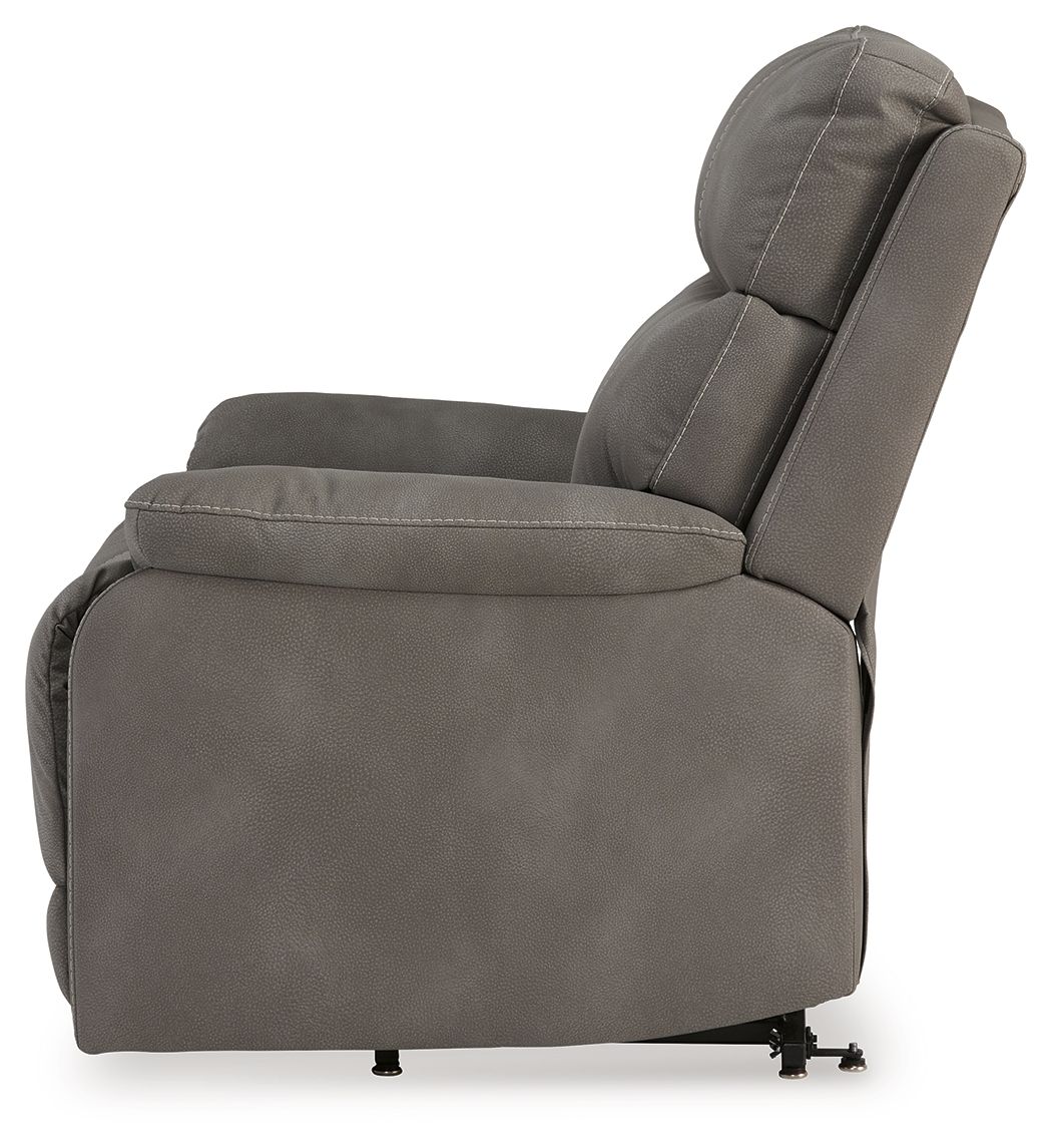Next-Gen Durapella Power Lift Recliner with Dual Motors & Faux Leather Upholstery - Gray