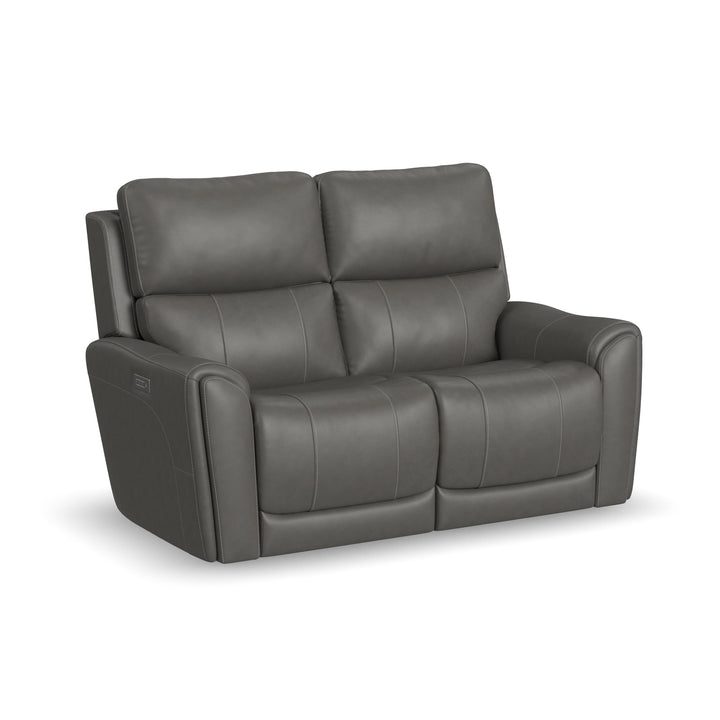 Carter Fabric Power Reclining Loveseat with Power Headrests &amp; Lumbar in Smoke