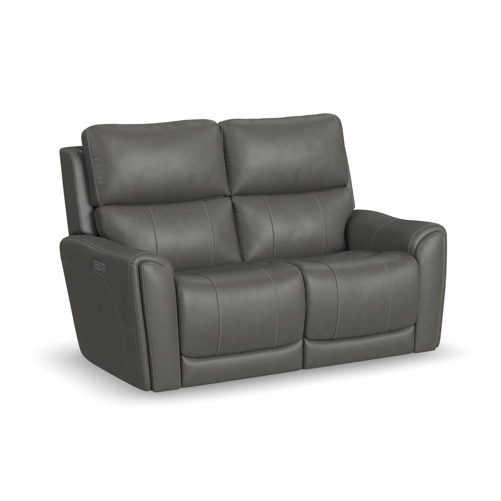 Carter Fabric Power Reclining Loveseat with Power Headrests & Lumbar in Smoke