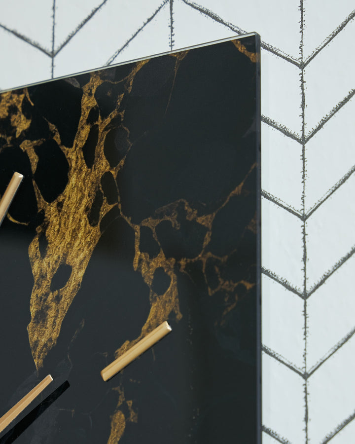 Teague - Wall Clock - Black / Gold Finish by Ashley Furniture product image