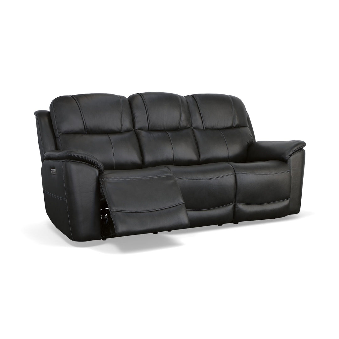 Flexsteel 1783-62PH-63300 Crew  Power Reclining Sofa With Power Headrests & Lumbar  Raven