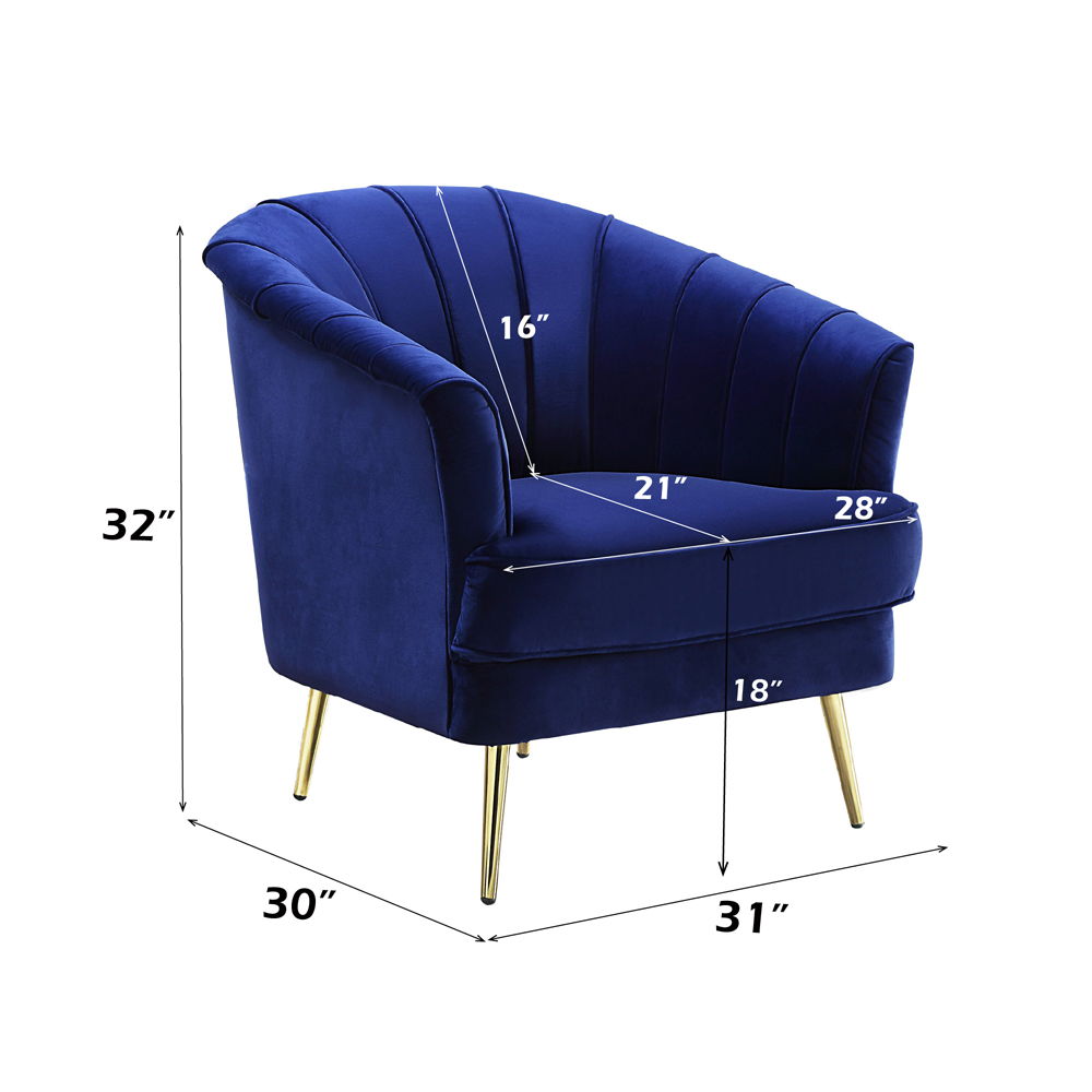 Eivor - Chair - Blue Velvet