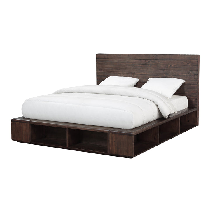 Modus Furniture Akk1F5 Mckinney Solid Wood Low Platform Storage Bed In Espresso Pine
