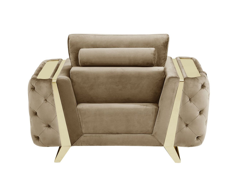 DivanItalia 1051 Chair in Velvet Fabric - Cream