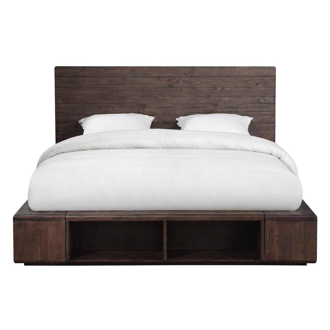 Modus Furniture Akk1F5 Mckinney Solid Wood Low Platform Storage Bed In Espresso Pine