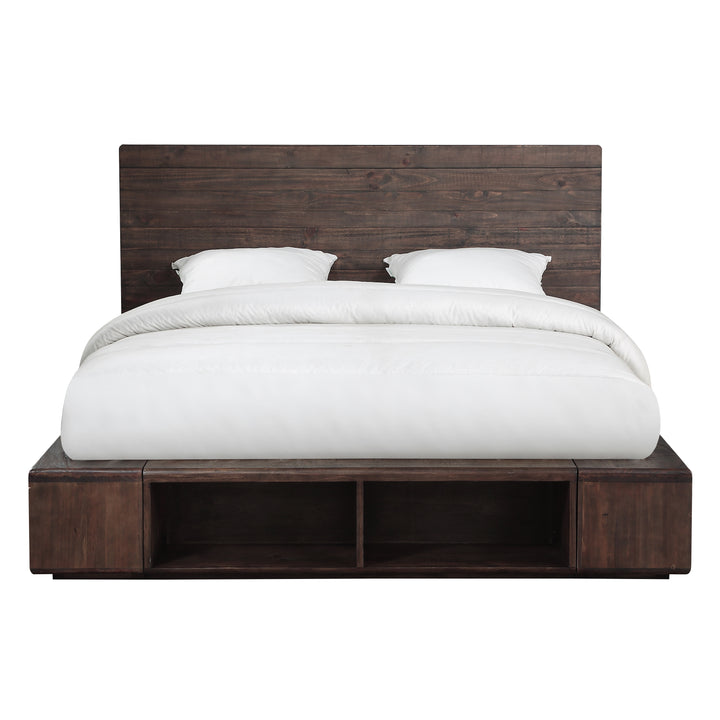 Modus Furniture Akk1F5 Mckinney Solid Wood Low Platform Storage Bed In Espresso Pine