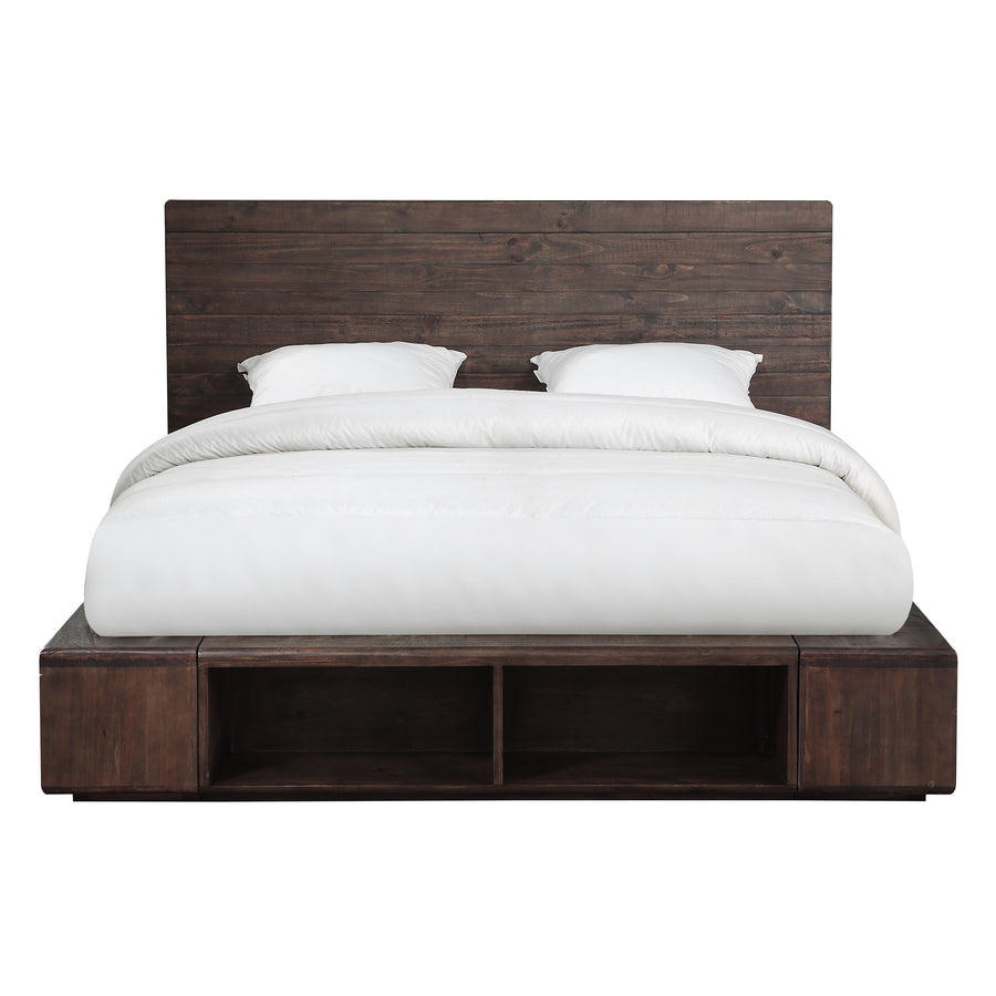 Modus Furniture Akk1F5 Mckinney Solid Wood Low Platform Storage Bed In Espresso Pine