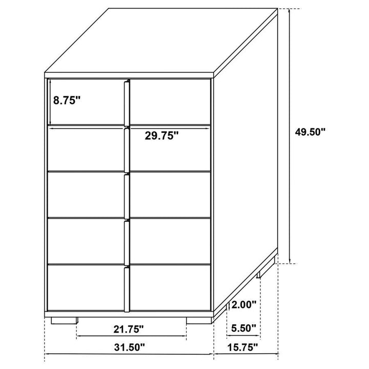 Marceline - 5-Drawer Bedroom Chest - Black