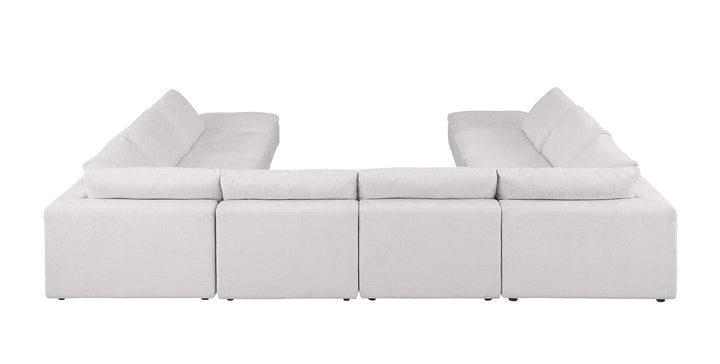 DivanItalia 1100 10-Piece U-Shaped Sectional with Chaise in Top-Grain Italian Leather - Pearl