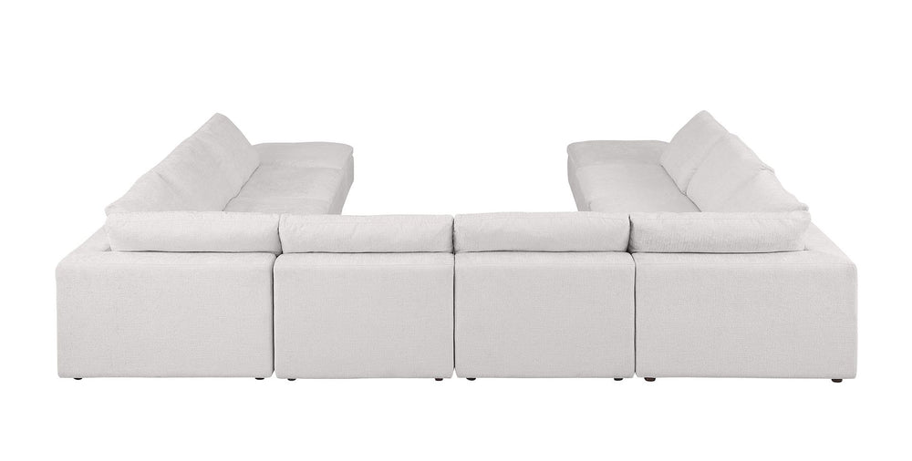 DivanItalia 1100 10-Piece U-Shaped Sectional with Chaise in Top-Grain Italian Leather - Pearl
