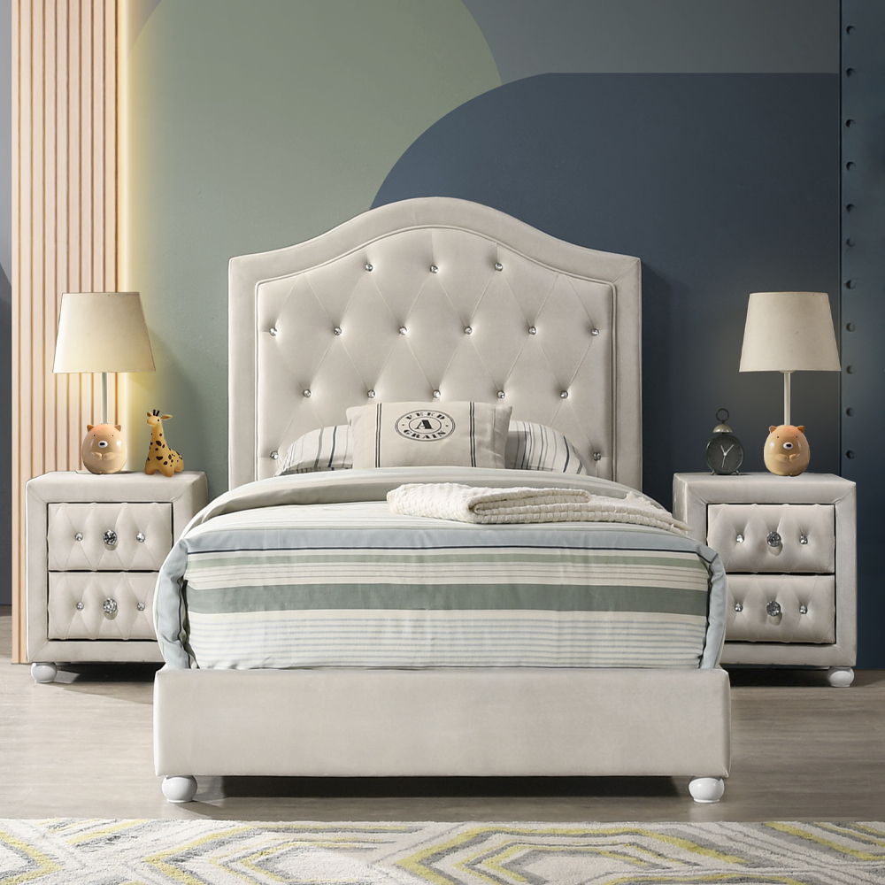 Reggie - Full Bed - Beige Fabric