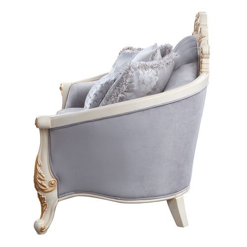 galelvith-loveseat-with-4-pillows-gray-fabric