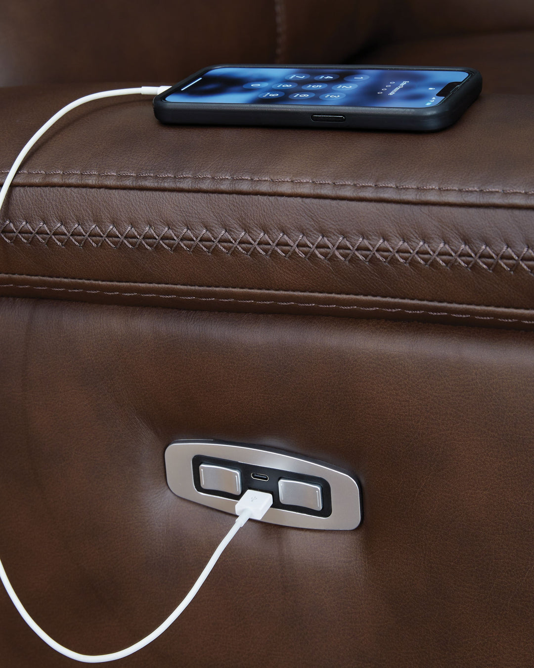 Bleckley - 5-Piece Power Reclining Sectional With RAF And LAF Recliners - Espresso by Ashley Furniture product image