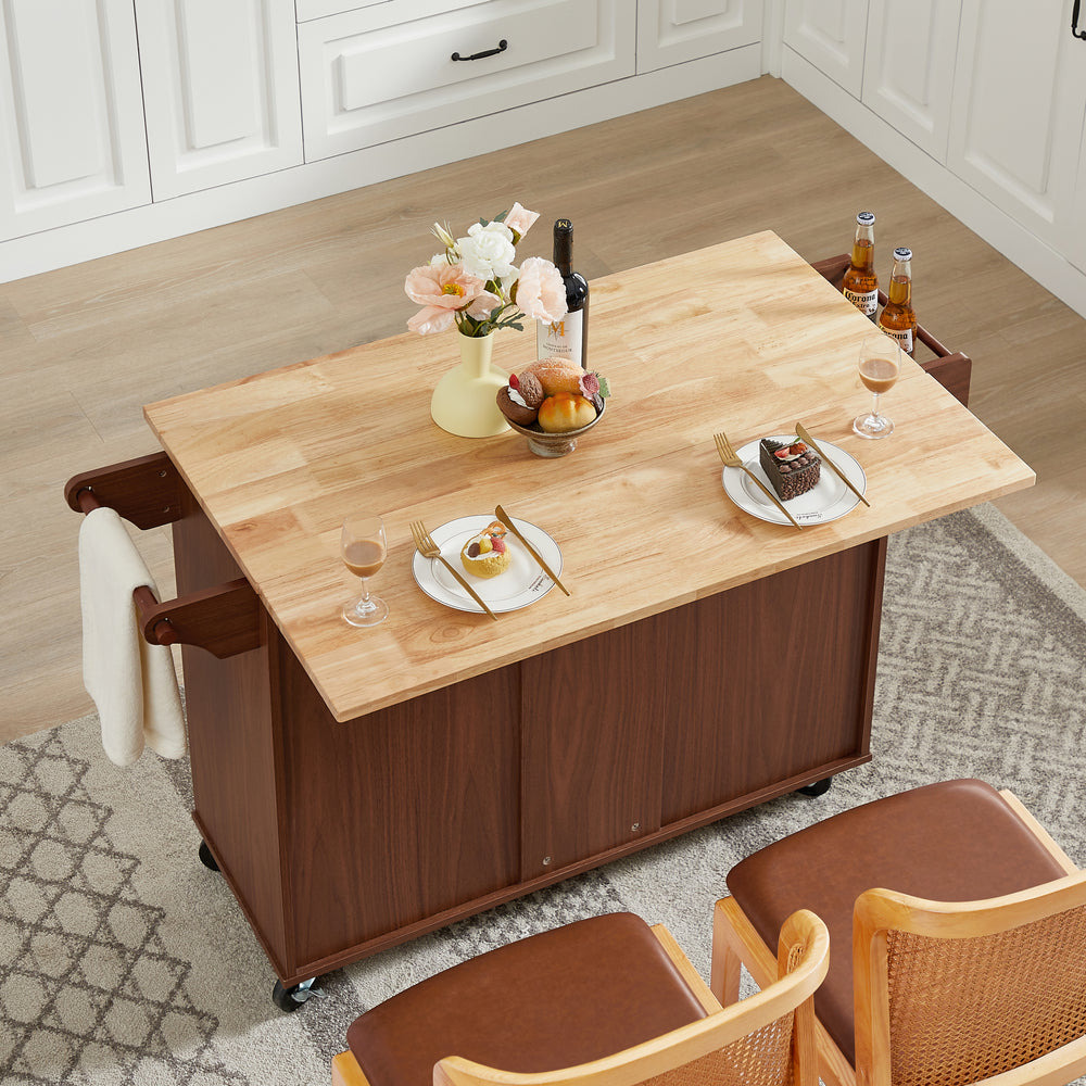 kitchen-island-with-drop-leaf-countertop-rolling-kitchen-island-cart-with-barn-door-and-storage-retro-brown