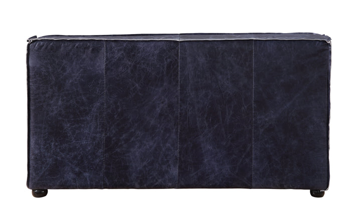 Birdie - Modular Armless Loveseat - Vintage Blue Top Grain Leather