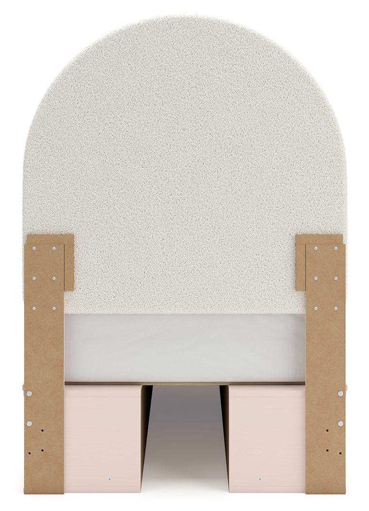 Wistenpine - Twin Upholstered Panel Bed With Under Bed Storage - Blush by Ashley Furniture product image