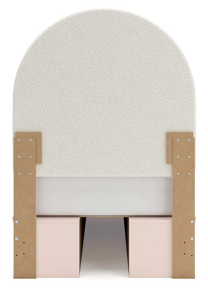 Wistenpine - Twin Upholstered Panel Bed With Under Bed Storage - Blush by Ashley Furniture product image