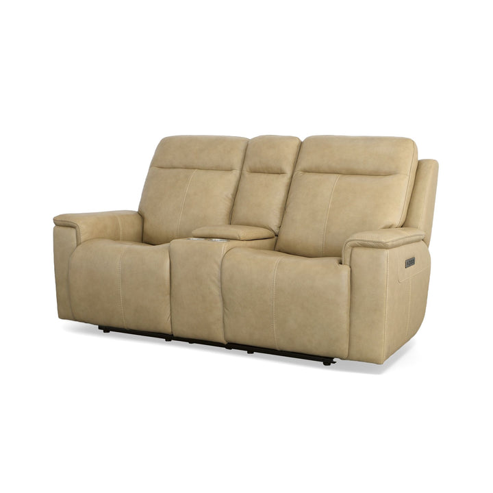 Odell Power Reclining Loveseat With Console, Power Headrests &amp; Lumbar Stone
