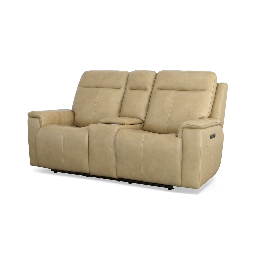 Odell Power Reclining Loveseat With Console, Power Headrests & Lumbar Stone