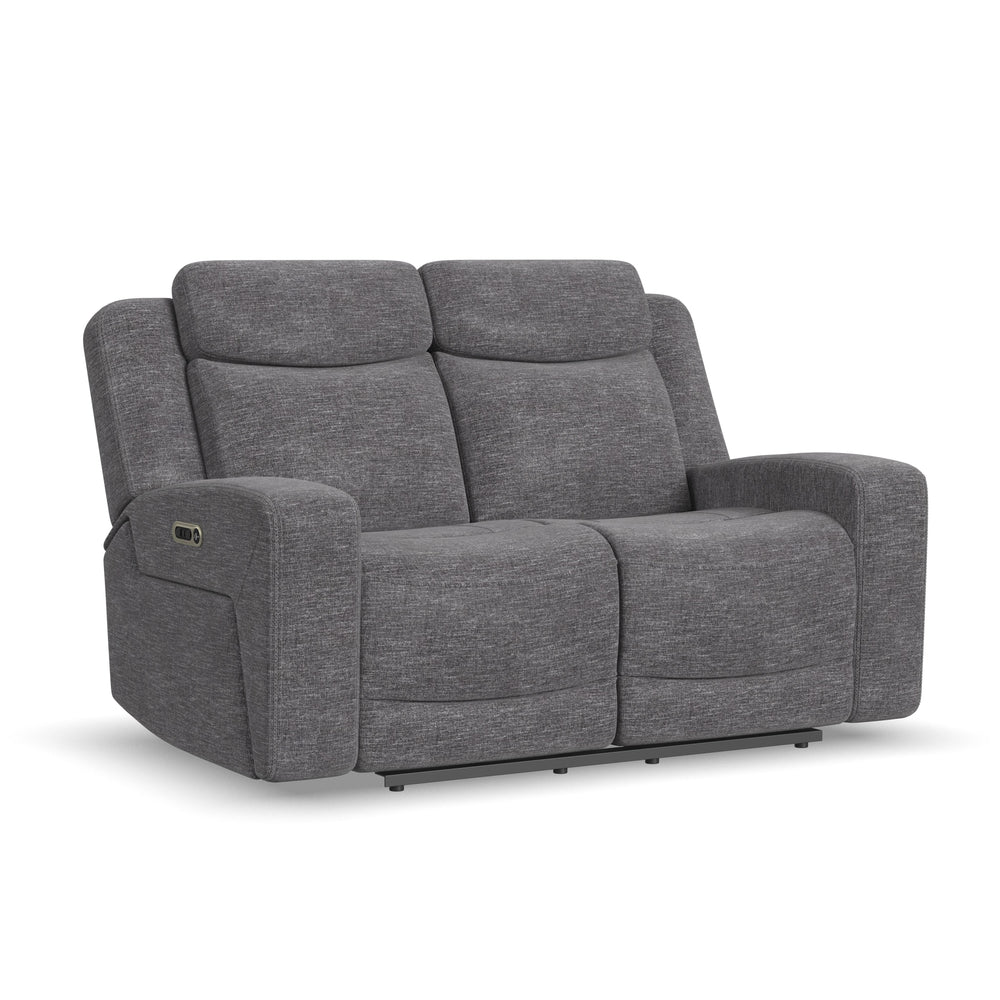Ridge Power Reclining Loveseat With Power Headrests & Lumbar Granite